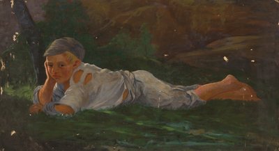 A földön fekvő fiú alkotó: Severin Falkman