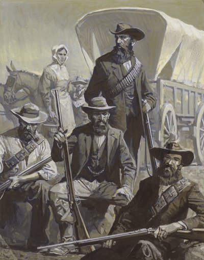 Búr katonák és szekér. alkotó: Severino Baraldi