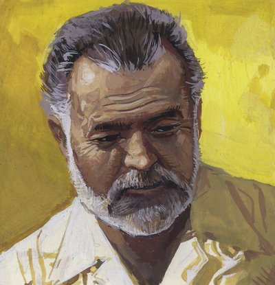 Ernest Hemingway (gouache, papír) alkotó: Severino Baraldi
