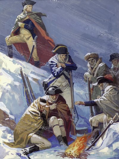 George Washington, amikor tábornok volt, az amerikai függetlenségi háború idején... alkotó: Severino Baraldi