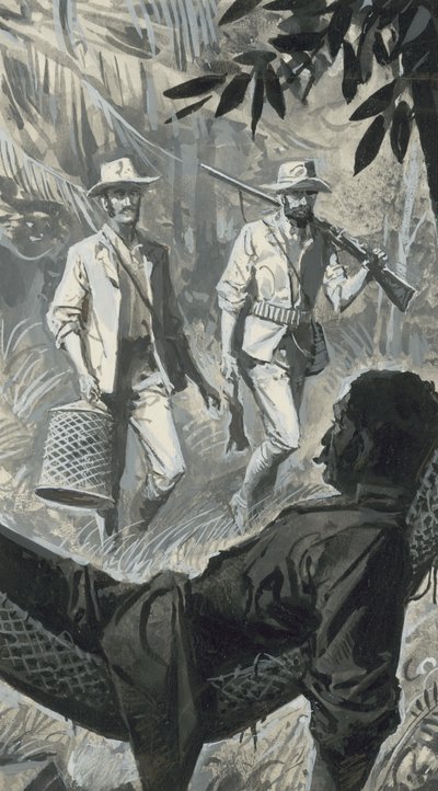 Henry Walter Bates és Alfred Russel Wallace (gouache, papír) alkotó: Severino Baraldi