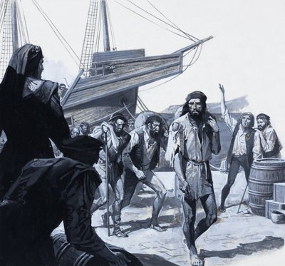 Magellán emberei (gouache, papír) alkotó: Severino Baraldi