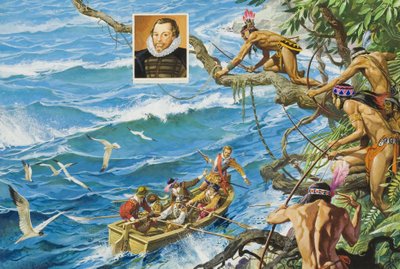 Sir Francis Drake (1540-96 körül) (gouache, papír) alkotó: Severino Baraldi