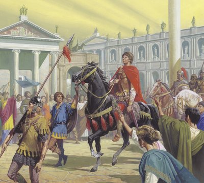 Theodoric belép Rómába Kr. u. 500-ban. alkotó: Severino Baraldi