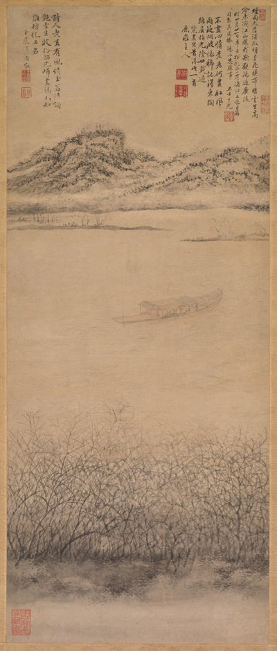 A Jangzi folyó átkelése, c. 1700-1720. alkotó: Shang Rui