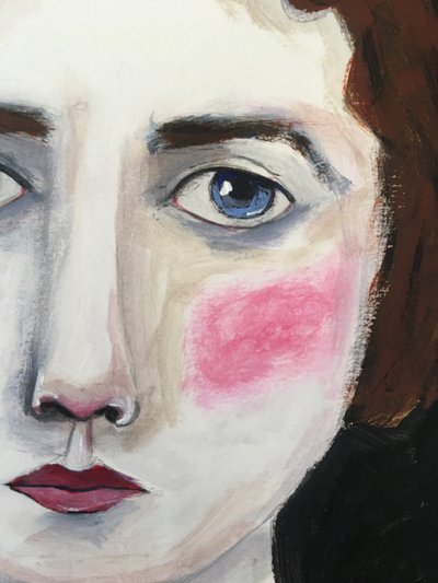 Elpirult nő portréja alkotó: Sharyn Bursic