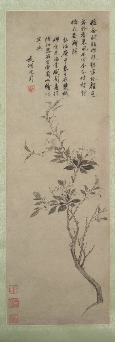 Virágzó rák alma, 1500. alkotó: Shen Zhou