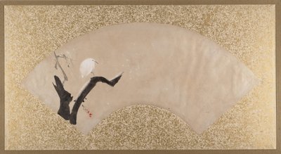Kócsag a fatönkön, 19. század vége. alkotó: Shibata Zeshin