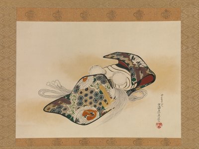 Noh Mask: Okina, 1879-ben. alkotó: Shibata Zeshin