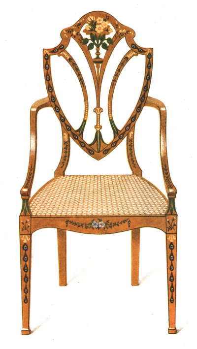 Festett szaténfa szék, 1908. alkotó: Shirley Charles Llewellyn Slocombe
