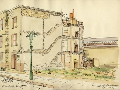 „Bombázott hely, Hampstead”, 1951. alkotó: Shirley Markham