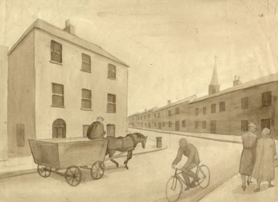Fekete-fehér utcakép, 1951. alkotó: Shirley Markham