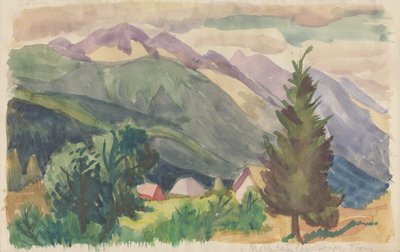 „Hegyi táj, Tione”, 1950. alkotó: Shirley Markham