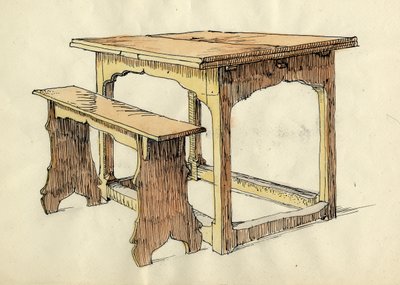 „Tölgy rajztábla és nyomtatvány, 16. század eleje”, 1951. alkotó: Shirley Markham