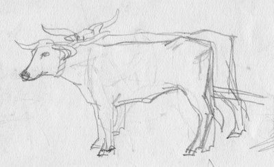 Ökör és szekér, XII. század, 1950. év. alkotó: Shirley Markham