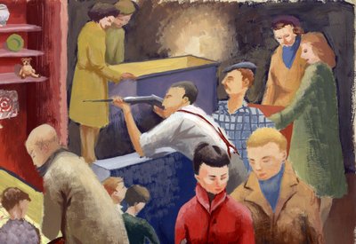 Lövész egy vásártéren, 1950. alkotó: Shirley Markham