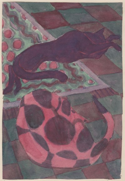 Alvó kutya és macska, c1951. alkotó: Shirley Markham
