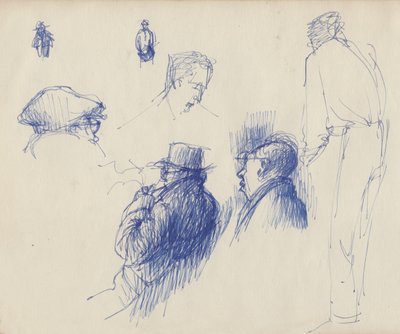 Tanulmányok, kalapos férfiak, 1950. alkotó: Shirley Markham
