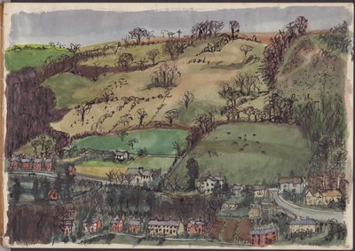 Falu és mezők, 1950. alkotó: Shirley Markham
