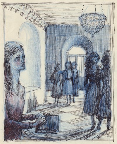 Nő a kezében egy erszényes, c1952. alkotó: Shirley Markham