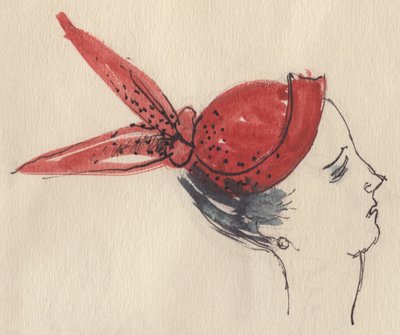 Piros kalapos nő, 1950. alkotó: Shirley Markham