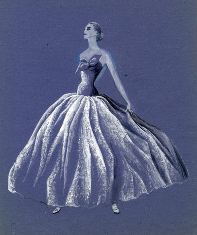 Nő pánt nélküli ballagóban, 1952. alkotó: Shirley Markham