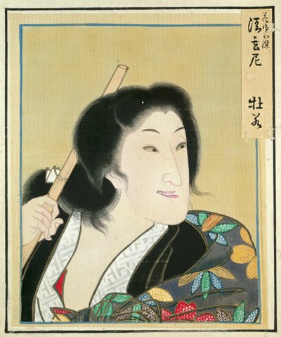 Levél a színészportrék albumáról, c. 1790-1810. alkotó: Shorakusai