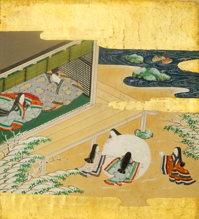 Genji Monogatari meséje, 17. század. alkotó: Shoren
