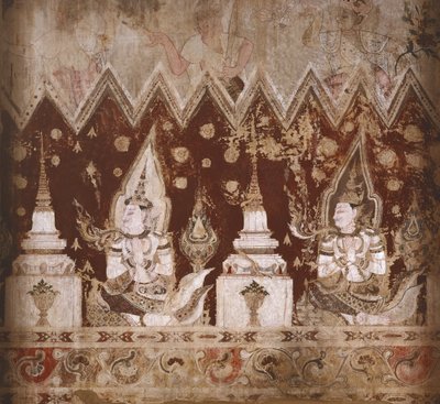 Részlet a fennmaradt falfestményekből (festés kőre) alkotó: Siamese School