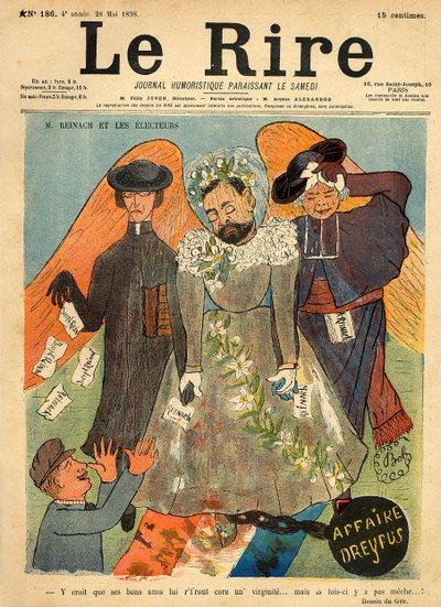 Joseph Reinach karikatúrája a „Le Rire” címlapjáról, 1898. május 28. (színes litó) alkotó: Sibylle Gabrielle de Riquetti de Mirabeau