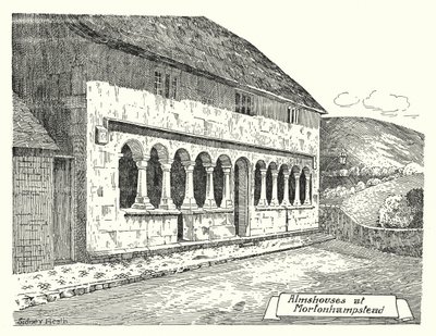 Almshouses at Mortonhampstead (metszet) alkotó: Sidney Heath