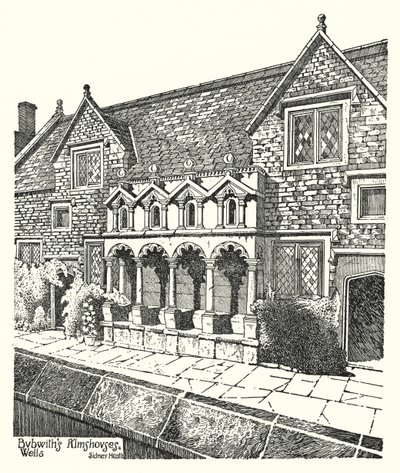 Bubwith Almshouses, Wells (metszet) alkotó: Sidney Heath