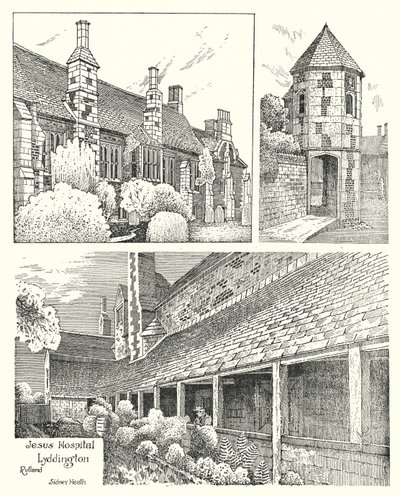 Jesus Hospital, Lyddington, Rutland (metszet) alkotó: Sidney Heath