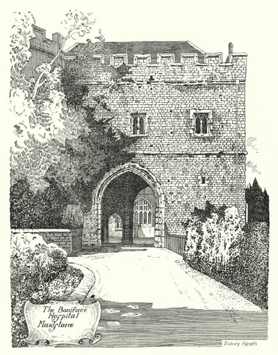 Bonifác kórház, Maidstone (metszet) alkotó: Sidney Heath