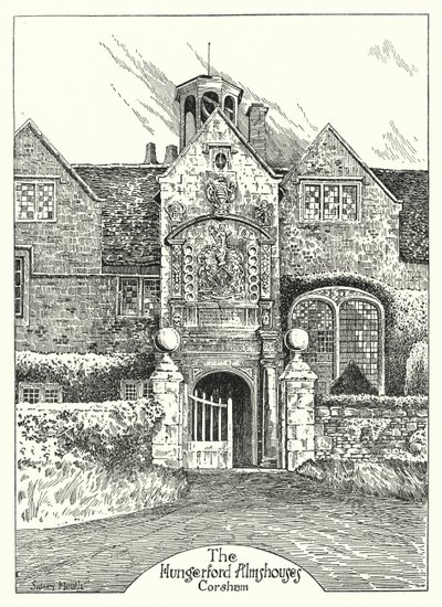 The Hungerford Almshouses, Corsham (metszet) alkotó: Sidney Heath