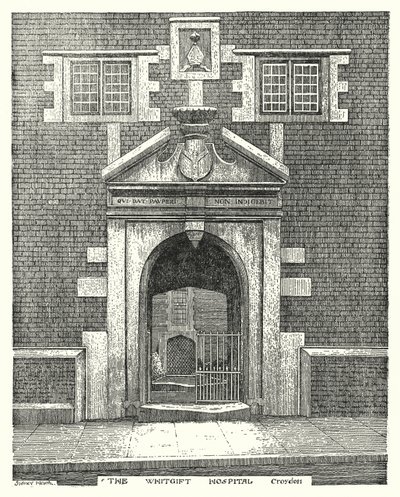 The Whitgift Kórház, Croydon (metszet) alkotó: Sidney Heath