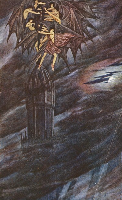 Az arany legenda: Lucifer és angyalai (színes litográfia) alkotó: Sidney Meteyard