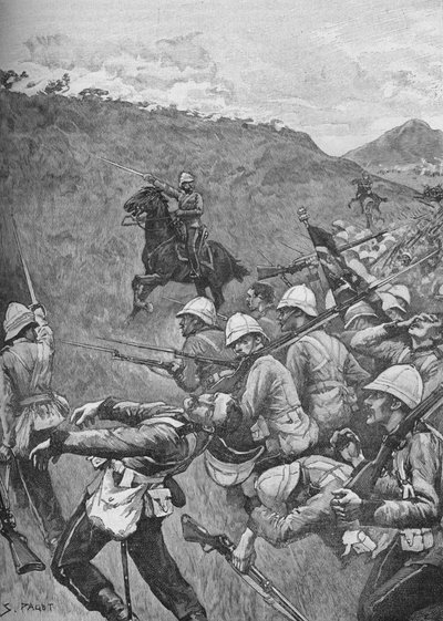 A férfiak tovább küzdöttek a tűzzáporon keresztül, 1902 alkotó: Sidney Paget