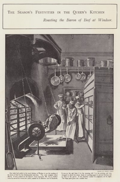 A szezon ünnepei a királynő konyhájában (litho) alkotó: Sidney Paget