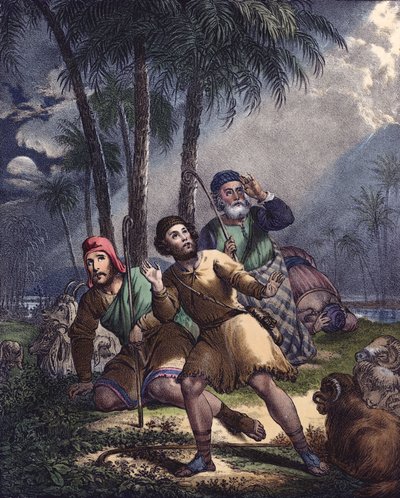 Krisztus bejelentette a zsidó pásztoroknak (színes litho) alkotó: Siegfried Detler Bendixen