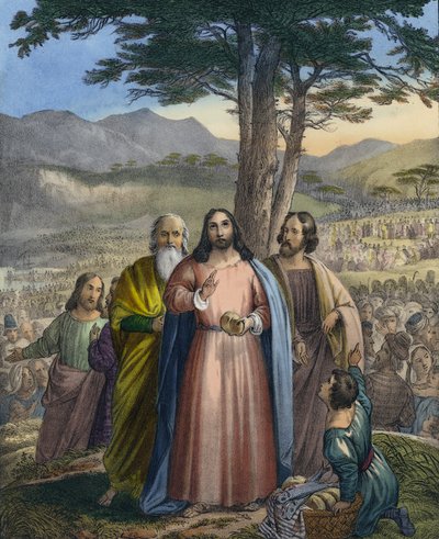 Krisztus táplálja a sokaságot (színes metszet) alkotó: Siegfried Detler Bendixen