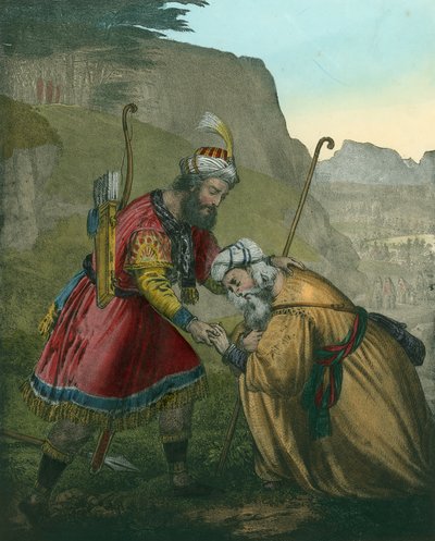 Jákob megbékélése testvérével, Ézsauval alkotó: Siegfried Detler Bendixen