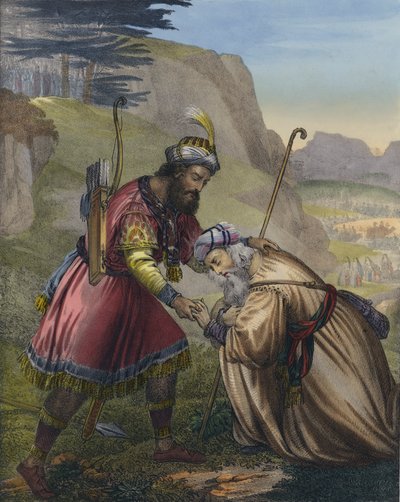 Jákob kibékülése testvérével, Ézsauval alkotó: Siegfried Detler Bendixen
