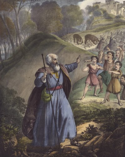 Elizeust gúnyoló kisgyerekek alkotó: Siegfried Detler Bendixen