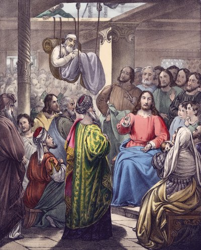 A bénultakat, akiket barátai hoztak Krisztushoz (színes litho) alkotó: Siegfried Detler Bendixen