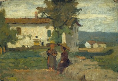 Földművesek a napon, 1863 körül (olaj, vászon, karton) alkotó: Silvestro Lega