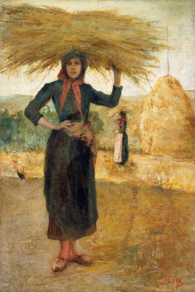 Szénakészítők, 1890 körül, Silvestro Lega (1826-1895), olaj, vászon alkotó: Silvestro Lega