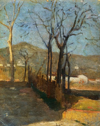 Kilátás a fákra, Country Study triptichon alkotó: Silvestro Lega