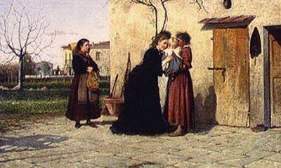 Látogatás a kislánynál (olaj, vászon) alkotó: Silvestro Lega