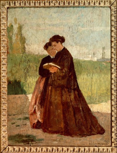 Séta a kertben alkotó: Silvestro Lega